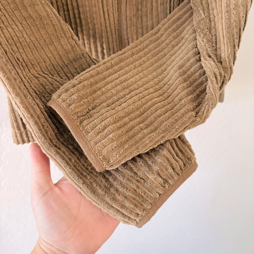 Woolrich Tan Ribbed Women’s Fullzip Medium Jacket Cotton‎ 2090RS - Picture 5 of 7